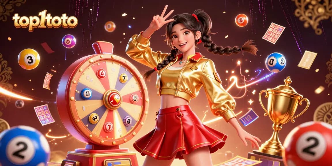 Engage with top1toto lottery excitement, capturing vibrant energy in a fun bingo-themed scene.