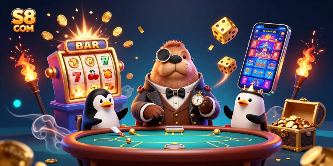 Experience thrilling moments at S8 COM with cartoon characters enjoying a lively underwater poker game.