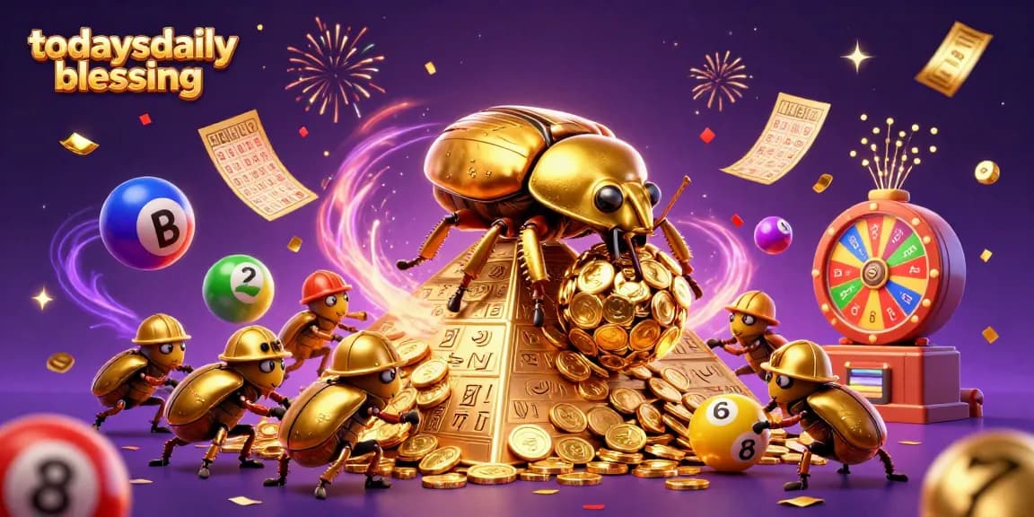 Engage with todaysdailyblessing at the lively casino scene filled with golden coins and dynamic elements.