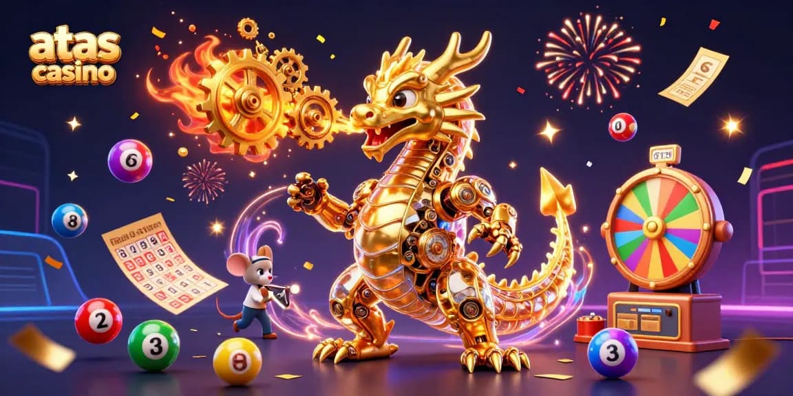 Play thrilling games at atas casino with an exciting blend of golden dragons and vibrant lottery elements.