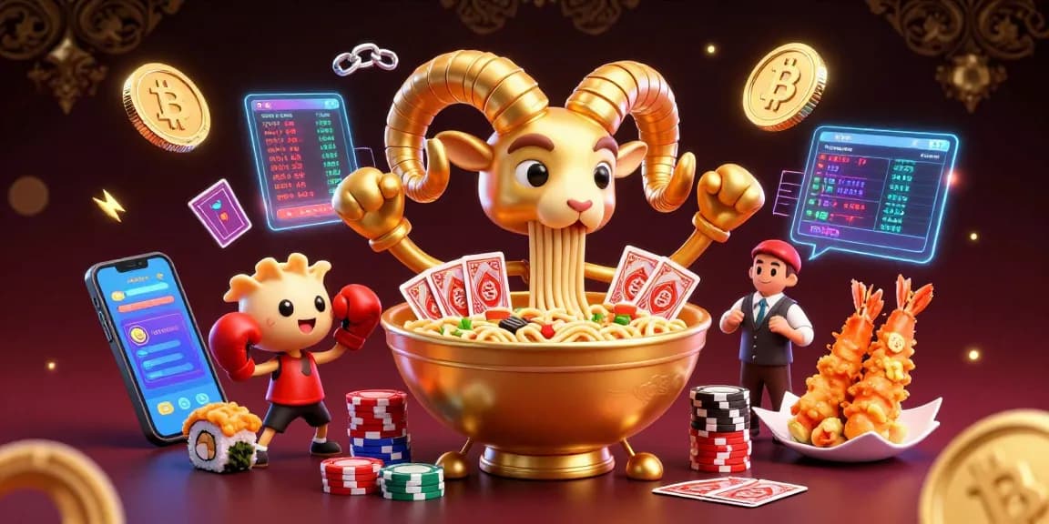 Engage in exciting casino action at AO88 with vibrant golden characters and cryptocurrency elements.