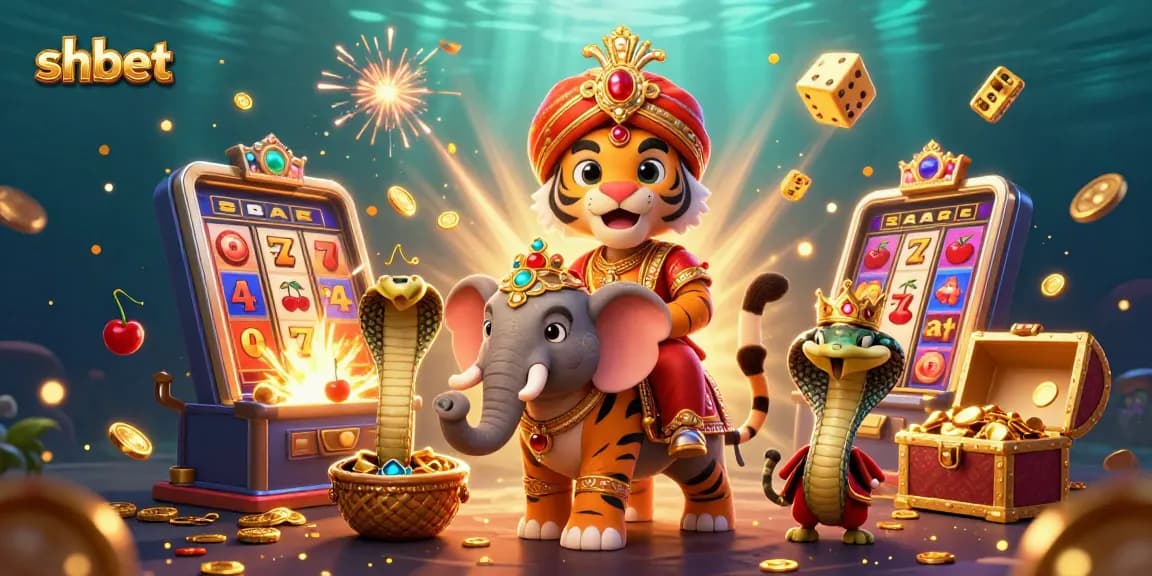 Spin and win at shbet with a lavish scene of the maharaja and vibrant casino elements.