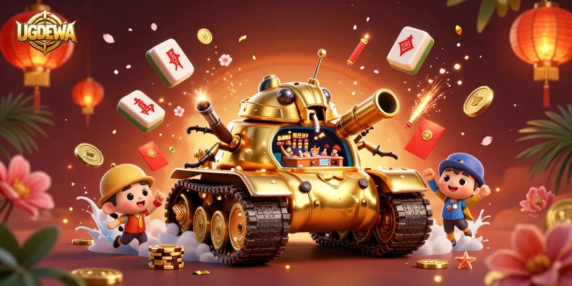Experience thrilling gameplay at UGDEWA's unique casino mini-world with golden beetles and exciting game elements.