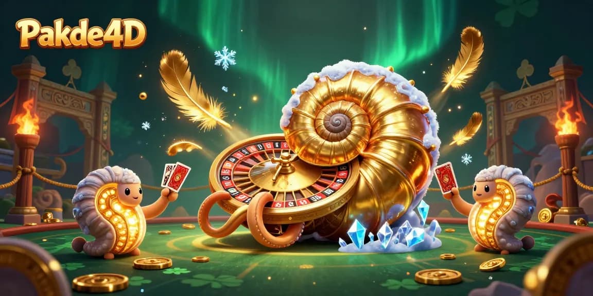 Engage with Pakde4D's dynamic gambling experience featuring a giant nautilus as a roulette wheel.