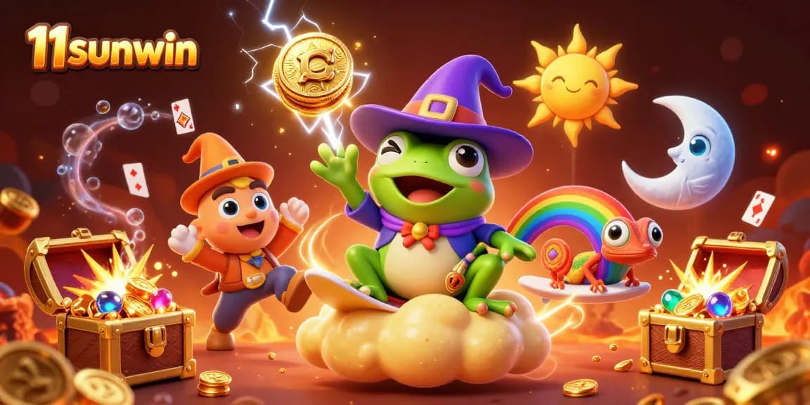 Experience the excitement of 11sunwin with a magical storm of coins and vibrant characters.