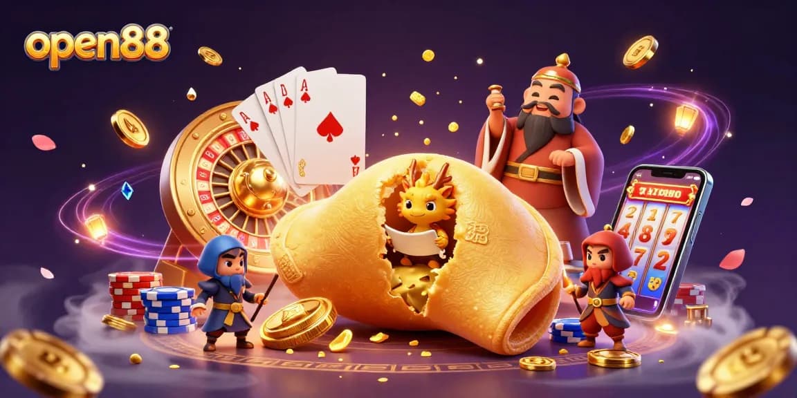 Spin into excitement with open88's vibrant gaming scene featuring dynamic casino elements!