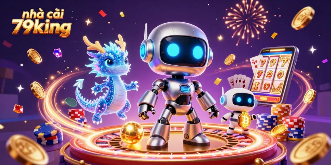 Engage in thrilling gameplay at nhà cái 79king with vibrant 3D casino elements and a high-tech atmosphere.