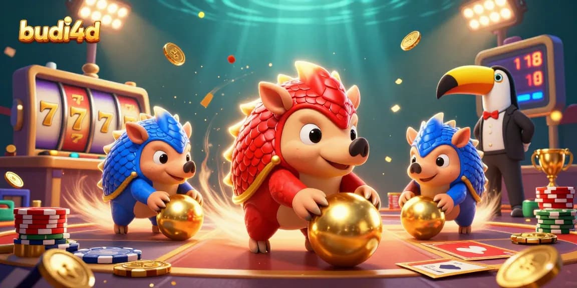 Experience thrilling wins with budi4d as pangolins roll into golden jackpots amidst vibrant slot reels.