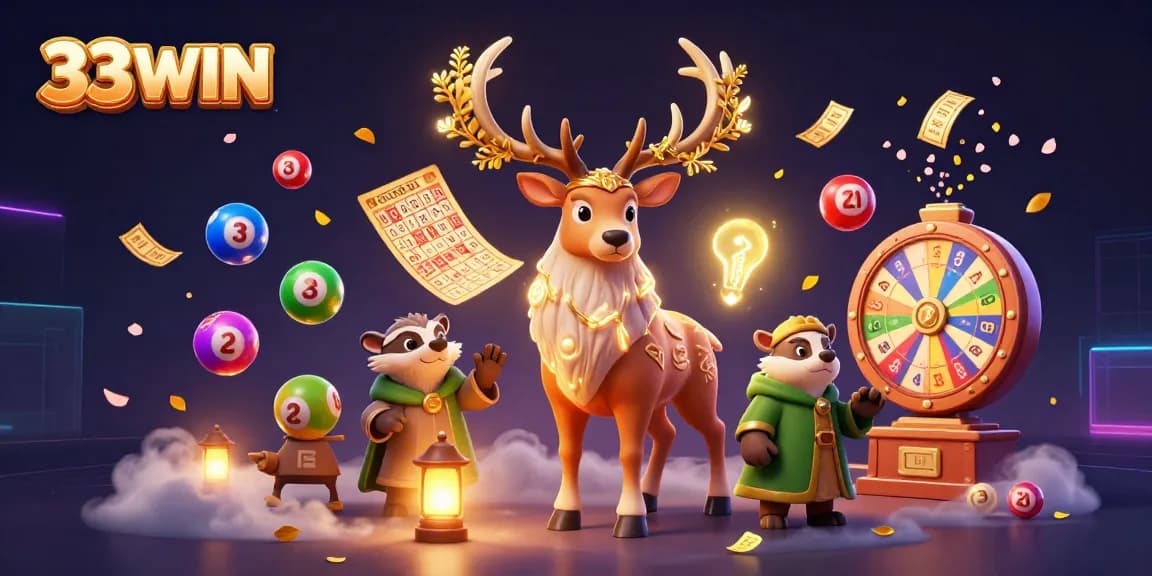 Experience thrilling gameplay at 33WIN with dynamic lottery balls and vibrant casino elements.