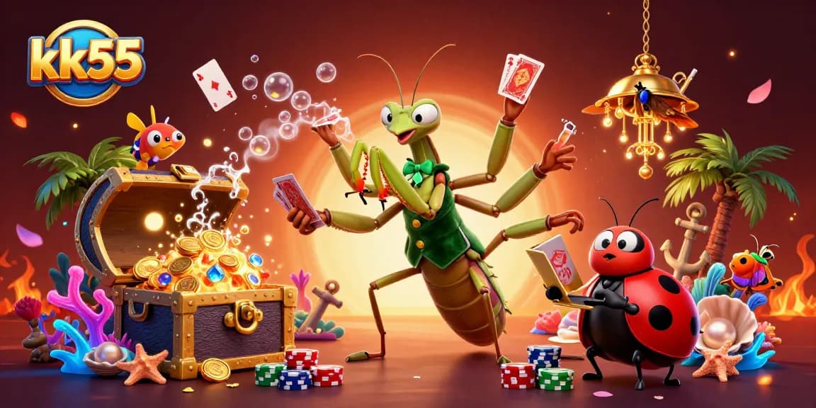 Engage with the thrilling kk55 casino experience featuring vibrant characters and dynamic gaming elements.