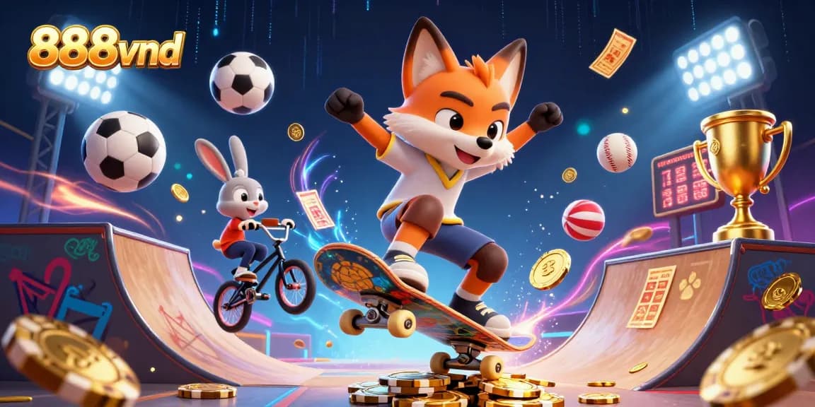 Experience thrilling gameplay at 888vnd with dynamic casino-themed characters and elements.