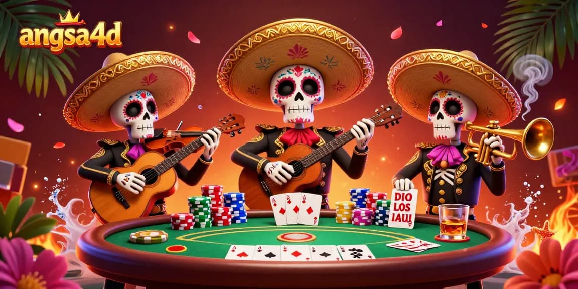 Engage with the immersive angsa4d 3D casino experience featuring vibrant mariachi characters and dynamic poker elements.