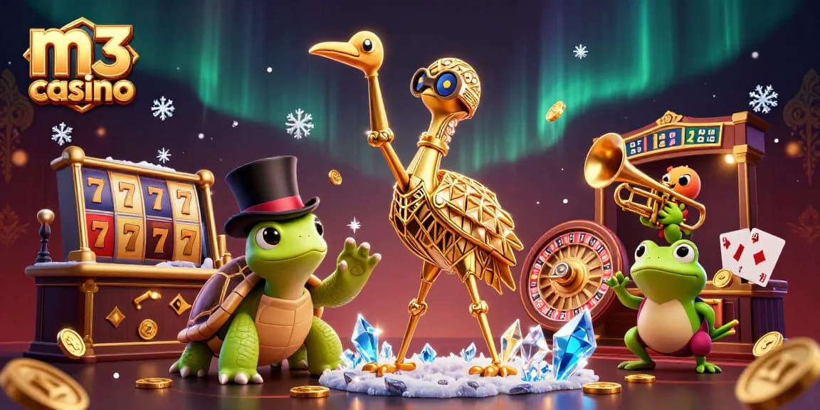 Spin the reels at m3 casino with vibrant characters and dynamic slot elements in an immersive setting.