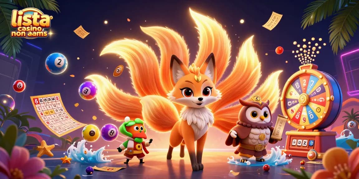 Interagisci con una varietà di giochi su lista casino non AAMS con elementi colorati e un'atmosfera vivace.