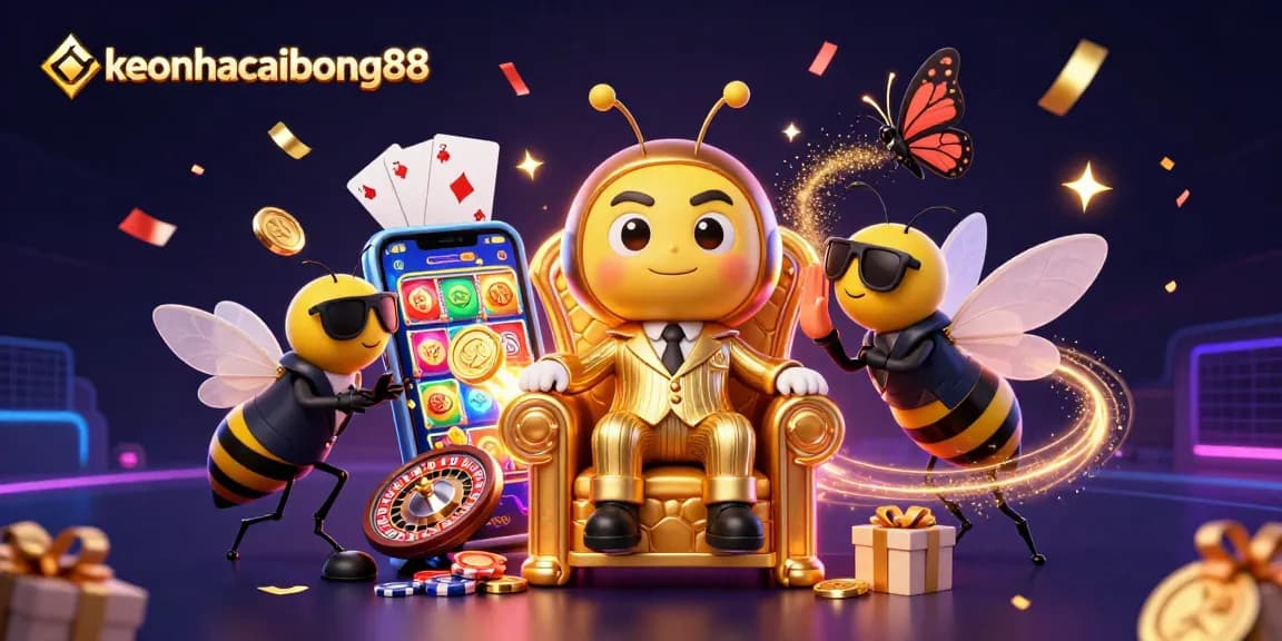 Engage in exciting gameplay at keonhacaibong88 with a vibrant casino-themed illustration.