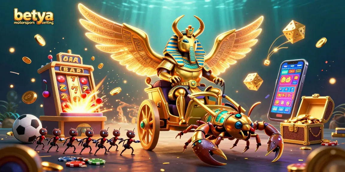 Experience thrilling betya motorsport betting with action-packed scene featuring dynamic characters and casino elements.