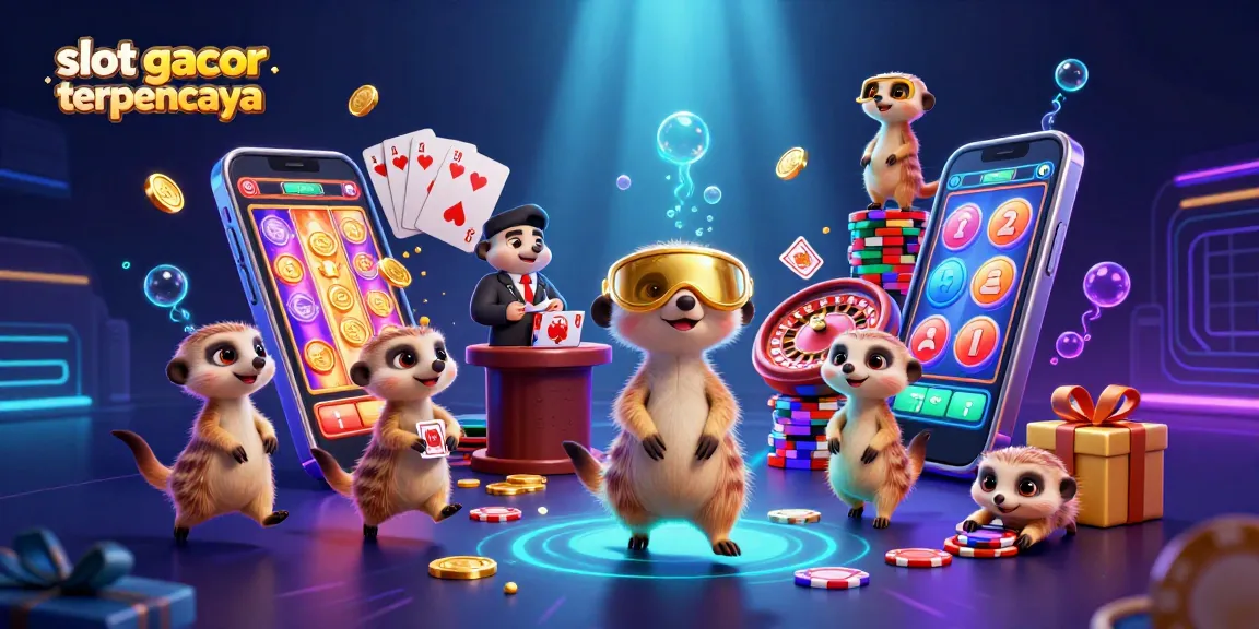 Ikuti petualangan slot gacor terpercaya dengan meerkat yang mengelola kasino dalam ilustrasi menarik.