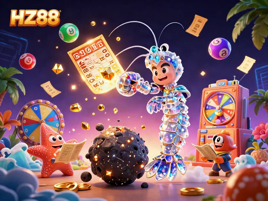 Engage with HZ88 in an explosive scene of winnings, featuring galactic samurai and colorful game elements.