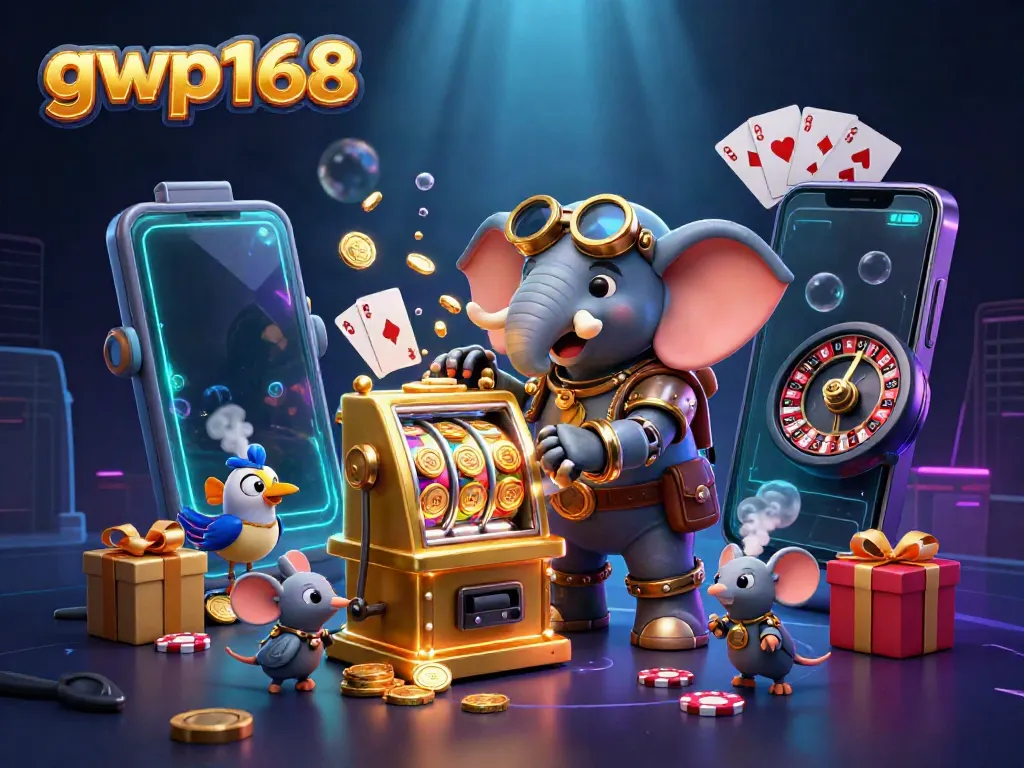 GWP168 slot online menampilkan elemen menarik dari permainan dengan simbol tak terbatas dan karakter kartun yang unik.