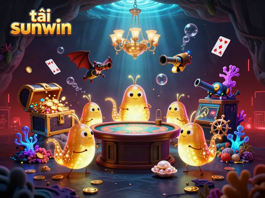 Experience the thrill of downloading tải sunwin illuminated by bioluminescent glowworms in a vibrant cave casino.