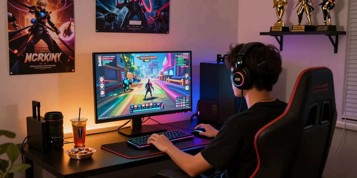 Intense gaming moment in a cozy room showcasing a 3d hentai game on a large screen.