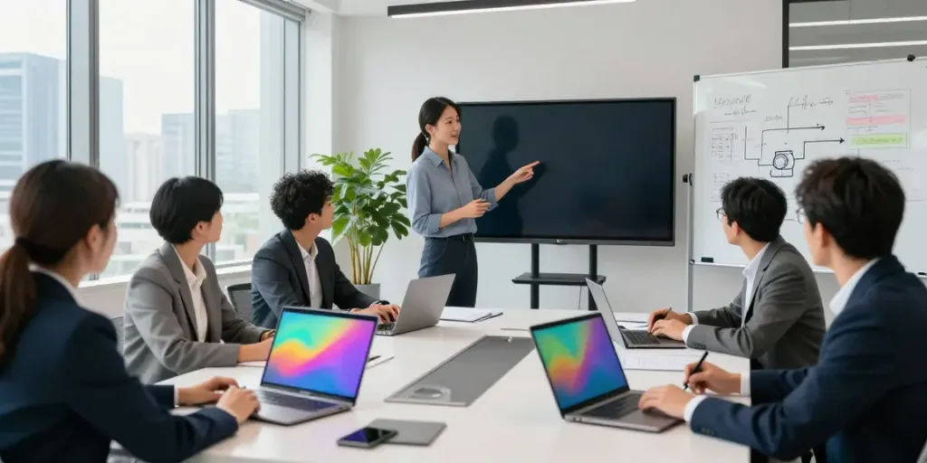 Team collaboration in a modern office showcasing effective sabi4d strategies.