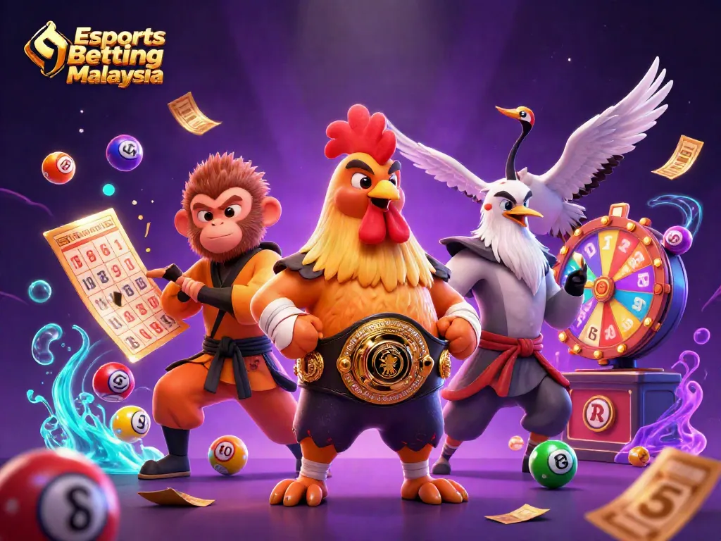 Engage in Esports Betting Malaysia with a thrilling 3D illustration featuring vibrant casino elements.