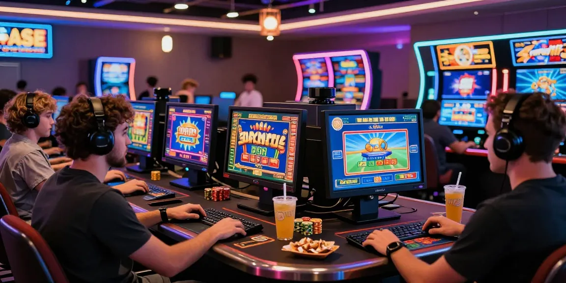 Exciting scene of players enjoying new online casinos with vibrant games and engaging atmosphere.