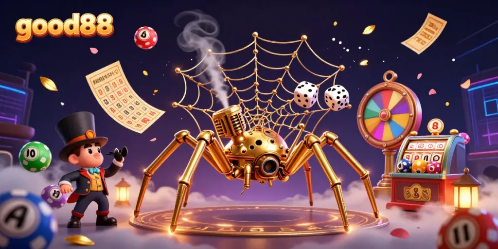 Experience the allure of good88 with vibrant casino elements in a captivating 3D illustration.