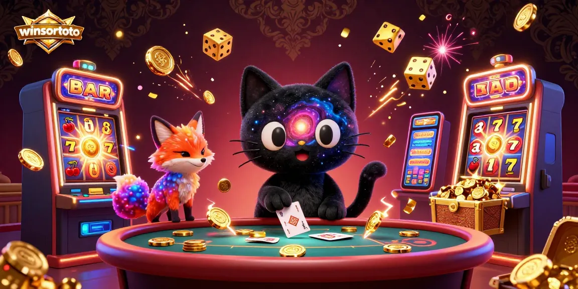 Engage with winsortoto and immerse in the cosmic fun at the casino table with the black hole cat.