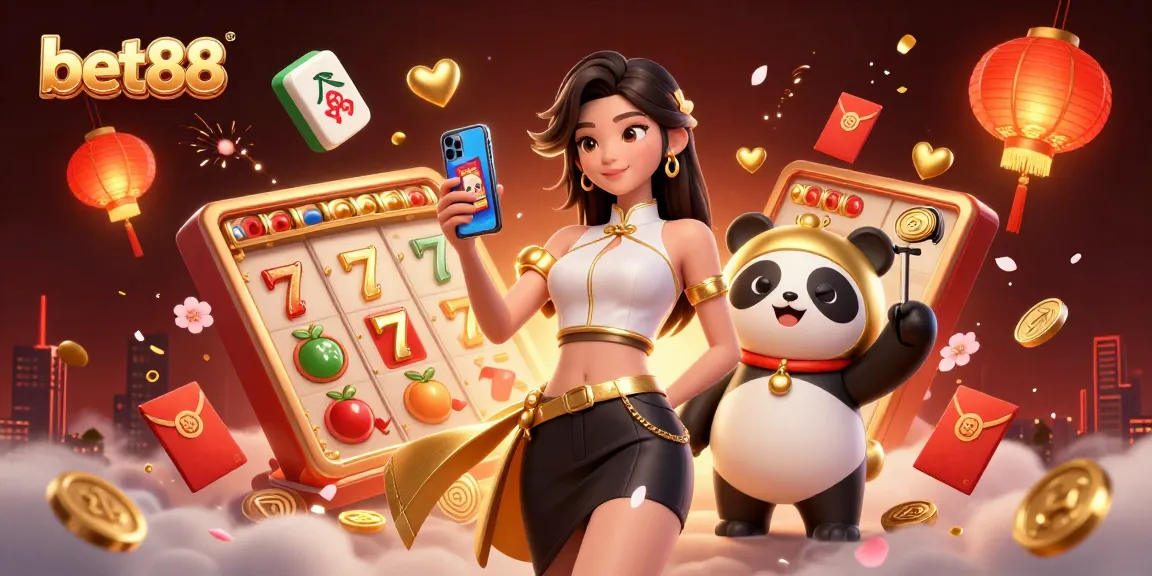 Engage in exciting gameplay with bet88, featuring a dynamic 3D casino scene full of vibrant elements.