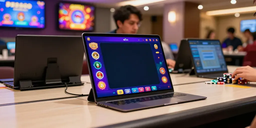 Get started with Teen Patti Gold in an engaging virtual gaming lobby featuring animated players and colorful game elements.