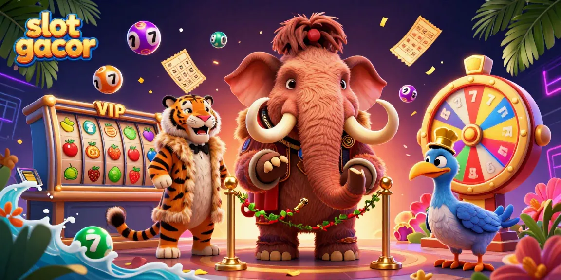 Experience thrilling slot gacor action as cartoon characters engage in a lively casino scene.