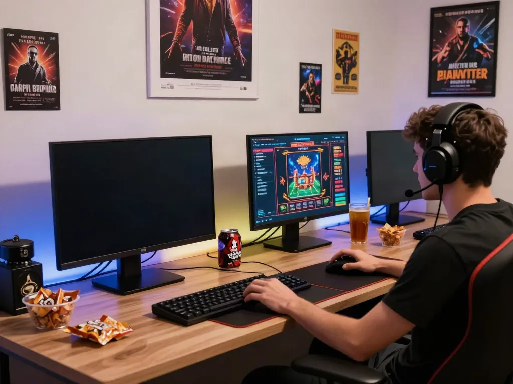 Interactive gaming setup showcasing akunjp in an immersive online environment.