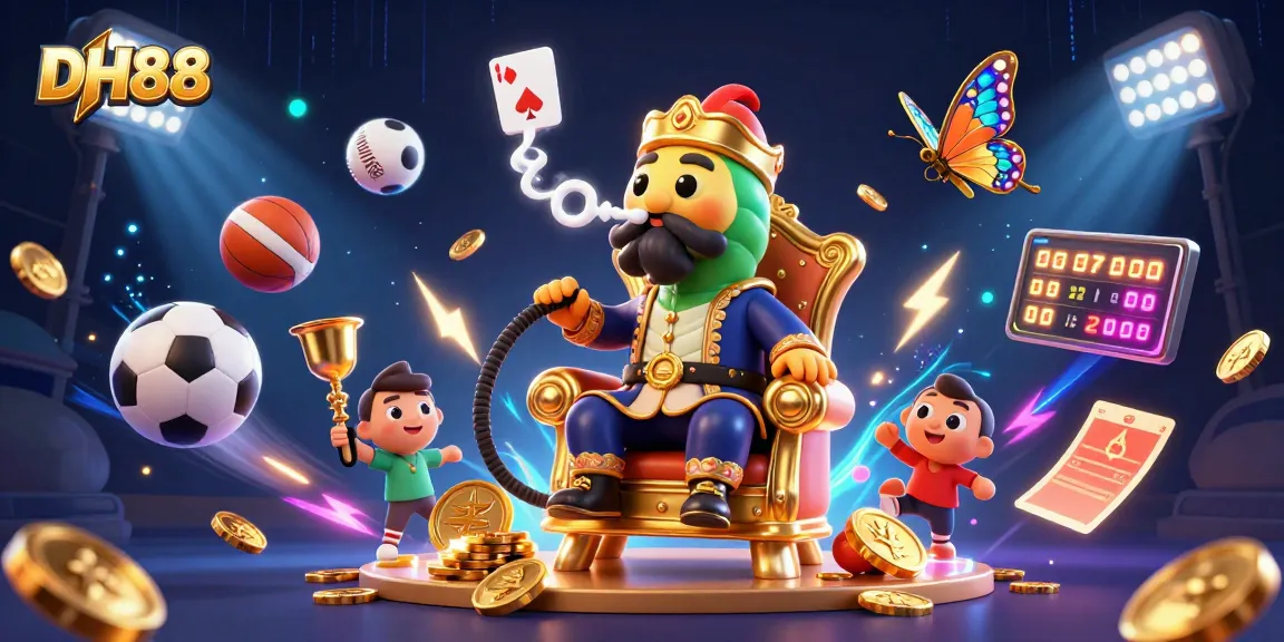 Experience winning strategies at DH88 with a vibrant scene of dynamic sports betting elements and characters.