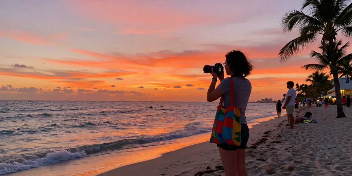 Menjelajahi Miami di sore hari dengan pemandangan indah di pantai.