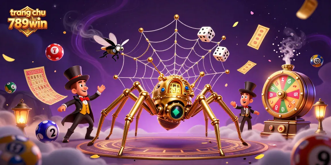 Play exciting games on trang chu 789win with vibrant lottery elements and golden treasures.