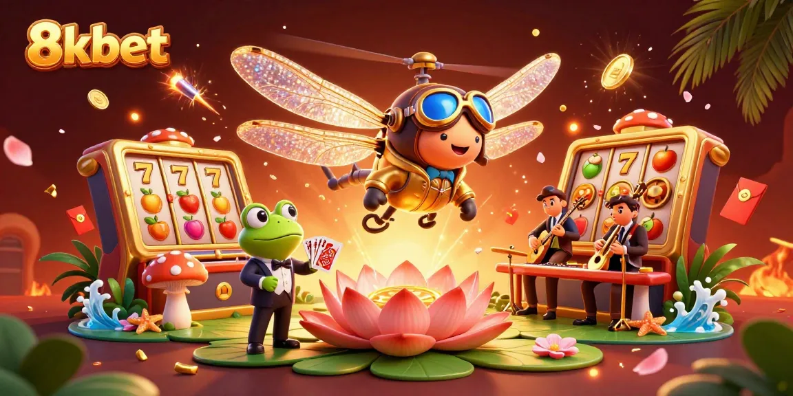 Play slots at 8xbet's vibrant lily pad casino while enjoying live jazz and winning big!