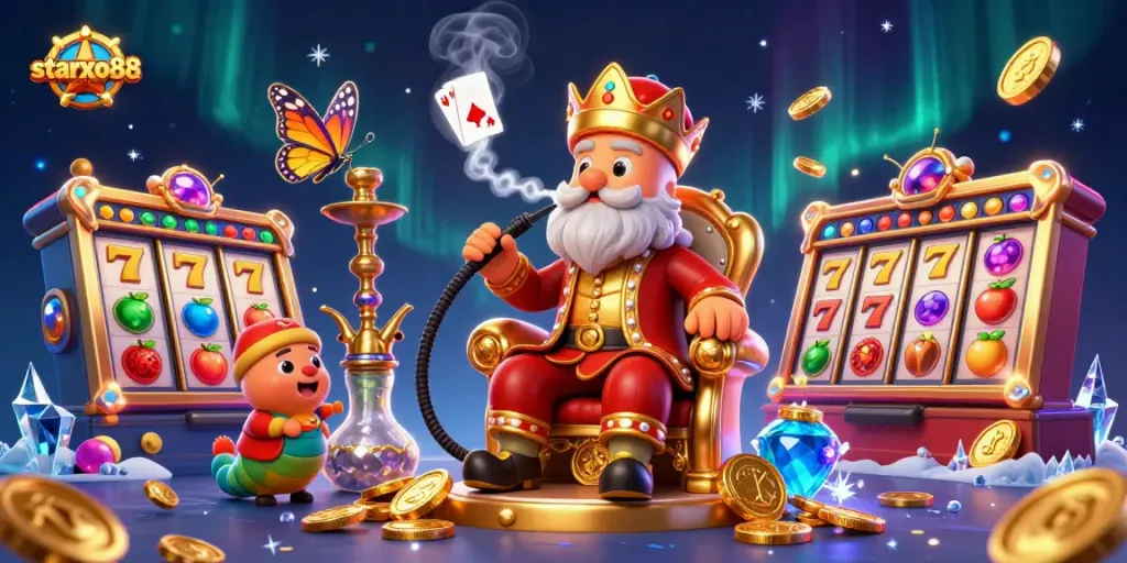 Spin and win at starxo88 with a vivid, engaging depiction of luxury casino gaming elements.