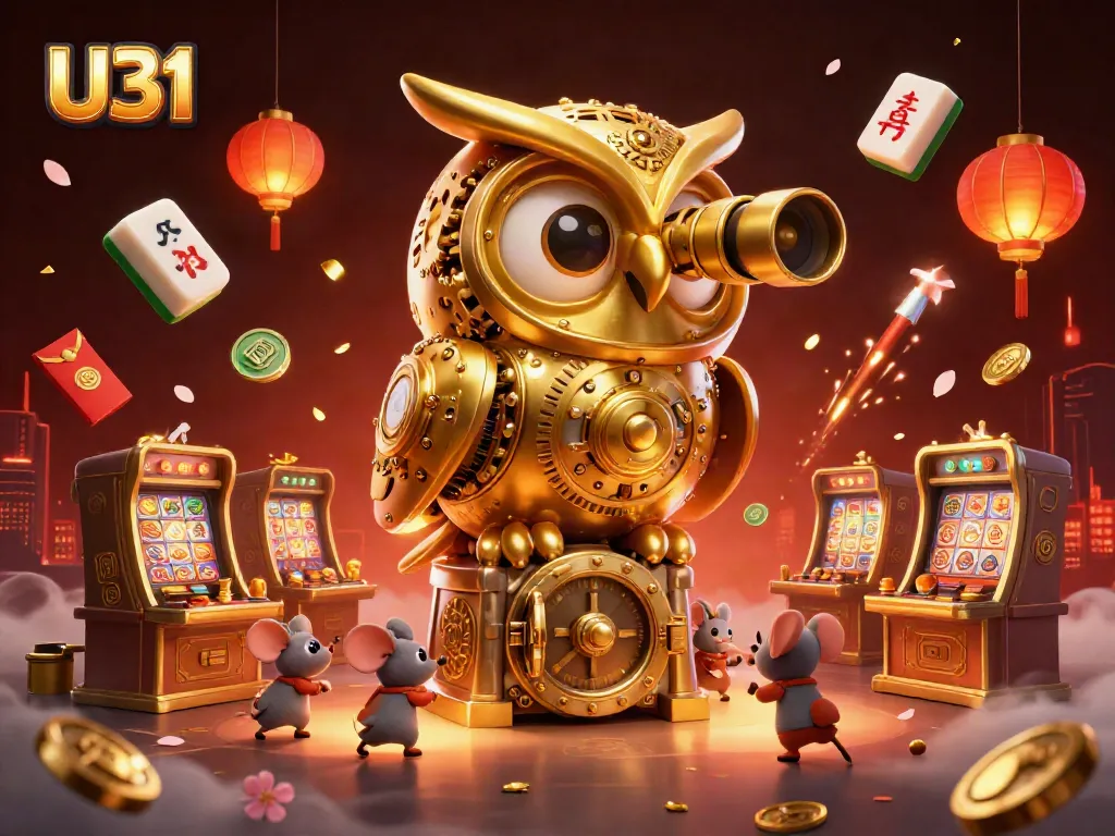 Play exciting slot games at U31 with a whimsical 3D owl monitoring the casino floor