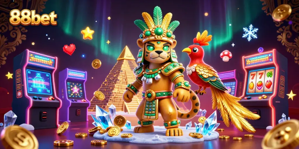 Engage with thrilling gameplay at 88bet, featuring vibrant slot reels and dynamic casino elements.