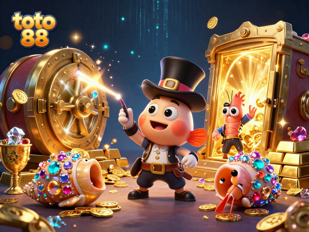 Experience exciting wins with toto 88 as a glowing anglerfish attracts treasure and lucky charms.