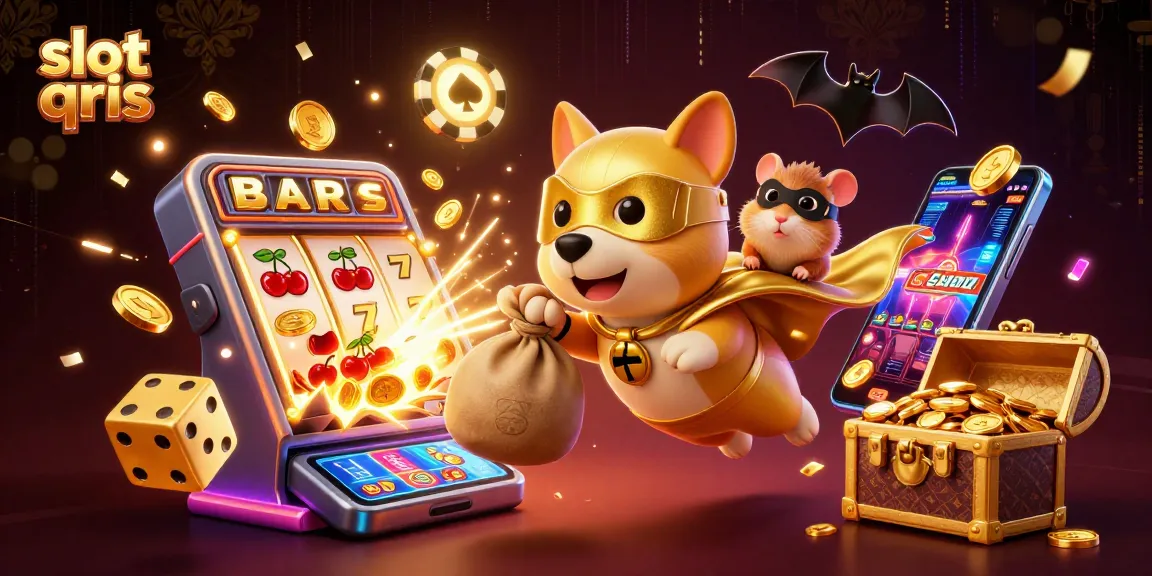 Menghadirkan nuansa slot qris, super dog terbang sambil membawa koin emas dan dikelilingi jackpot di kasino digital.