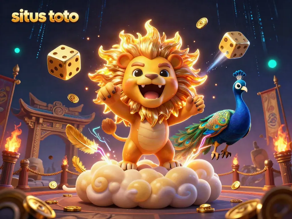 Engage with situs toto through this vibrant 3D casino-themed illustration showcasing thrilling gaming elements.