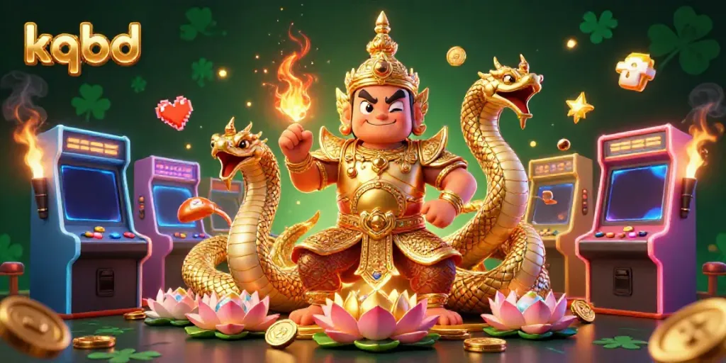 Experience KQBD's interactive gaming world with vibrant characters and dynamic arcade themes.