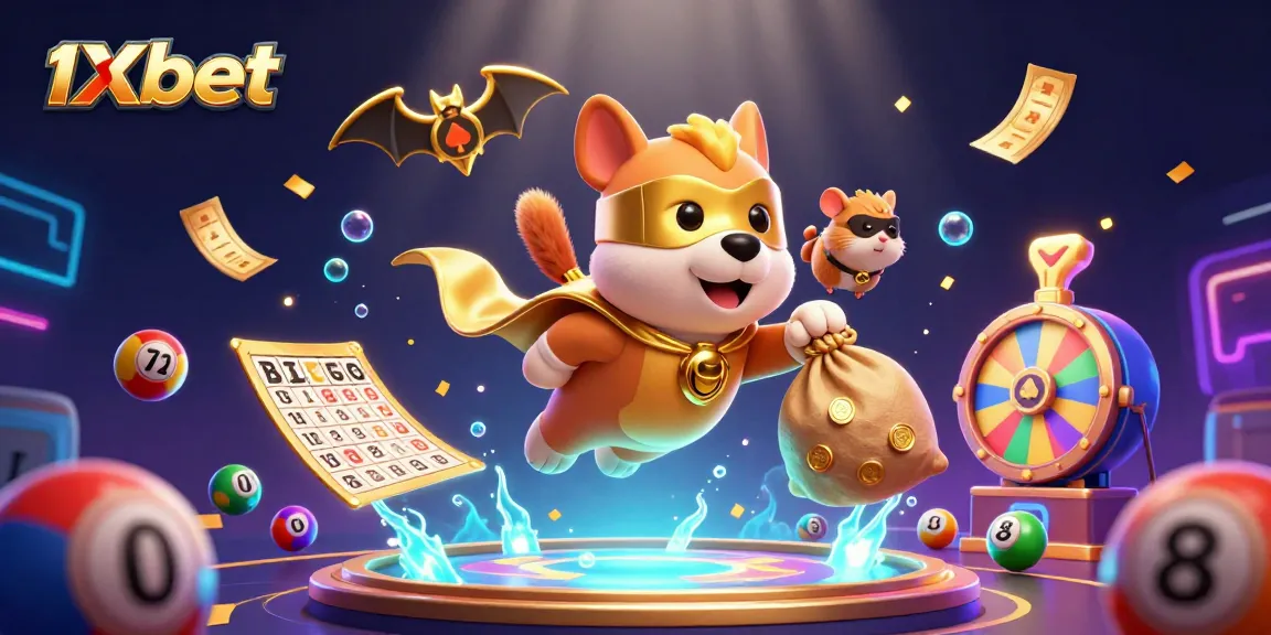 1xbet ile heyecan dolu kazanç sistemini temsil eden 3D dijital illüstrasyon.