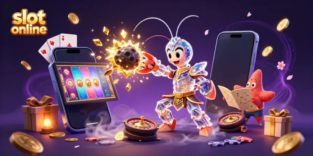 Experience immersive slot online action with a cosmic mantis shrimp in a vibrant space scene.