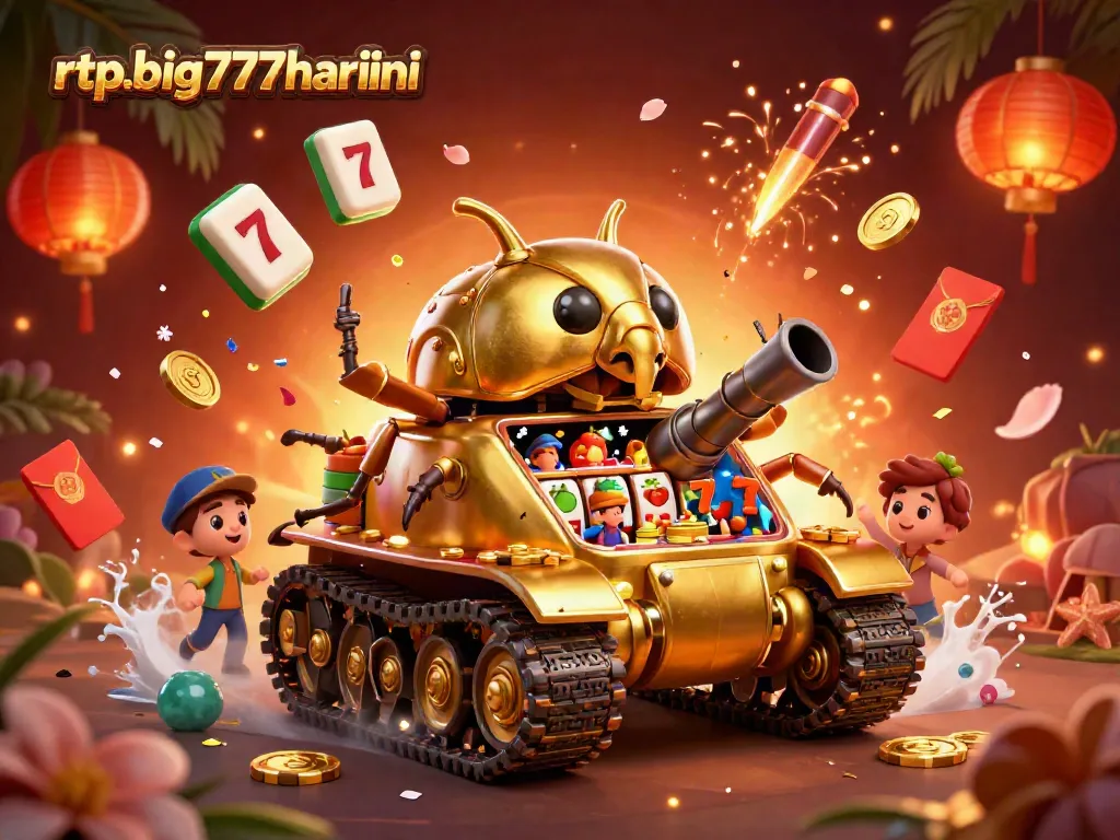 Experience thrilling gameplay action with rtpbig777hariini's vibrant casino illustration featuring dynamic slot elements.