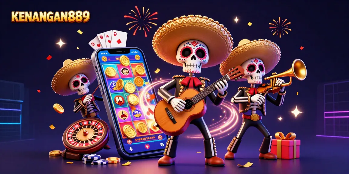 Experience the excitement of KENANGAN889 with lively casino-themed imagery, creating fun gaming moments.