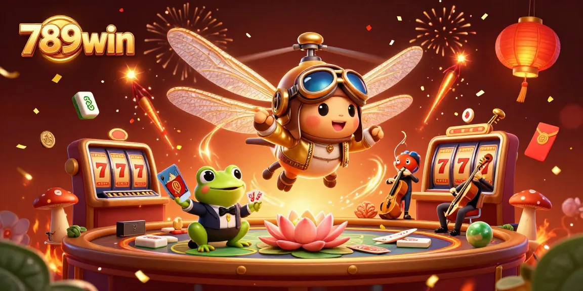 Experience exciting gameplay at 789win with a vibrant casino scene featuring dynamic characters and festive decorations.